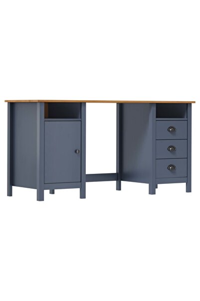 Concept Birou Hill Range, gri, 150x50x74 cm, lemn masiv de pin