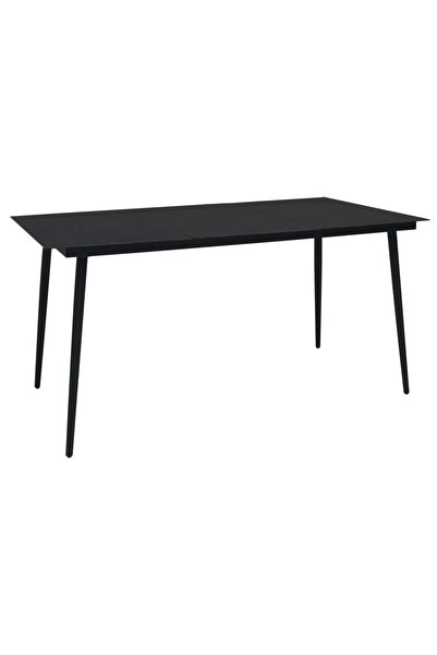 Concept Masă de grădină, negru, 190 x 90 x 74 cm, oțel și sticlă