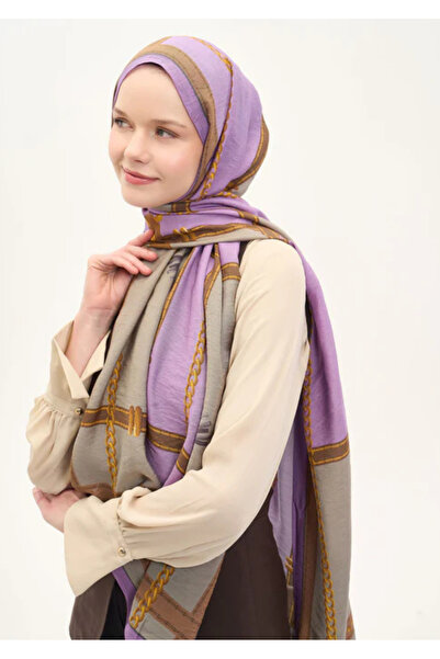 Silk Home Urban Hours Large Chain Lilac Mayda Shawl 190X70