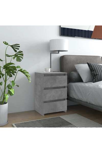 Concept Noptieră, gri beton, 40x35x62,5 cm, lemn compozit