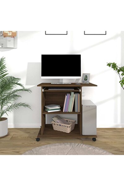 Concept Birou, stejar maro, 80x50x75 cm, lemn prelucrat
