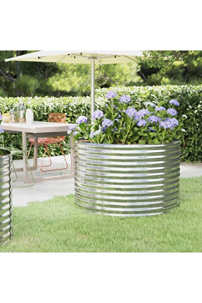 Concept Γλάστρα, ασημί, 100x100x68 cm, ατσάλι με ηλεκτροστατική βαφή πούδρας