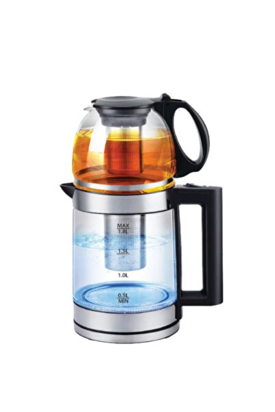 Generic 2-in-1 Kettle and Turkish Tea Maker | Safety Glass and Blue LED Light...