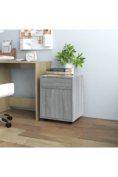 Concept Dulap cu roți, gri sonoma, 45x38x54 cm, lemn prelucrat