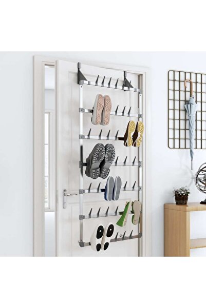 Concept Κρεμαστή παπουτσοθήκη, ασημί, 66x13x139 εκ.