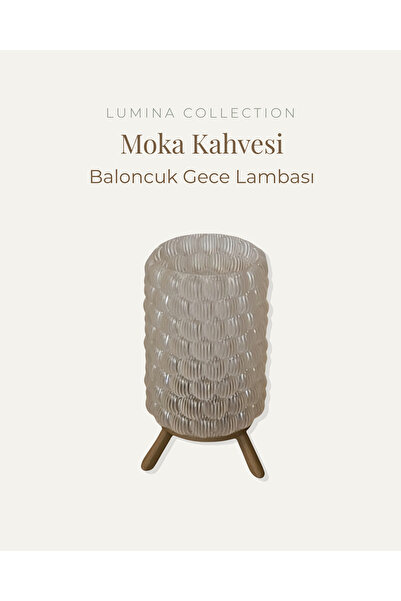 KORIXA Bubble Night Light Mocha Coffee Color Modern Decorative Lampshade Trip...