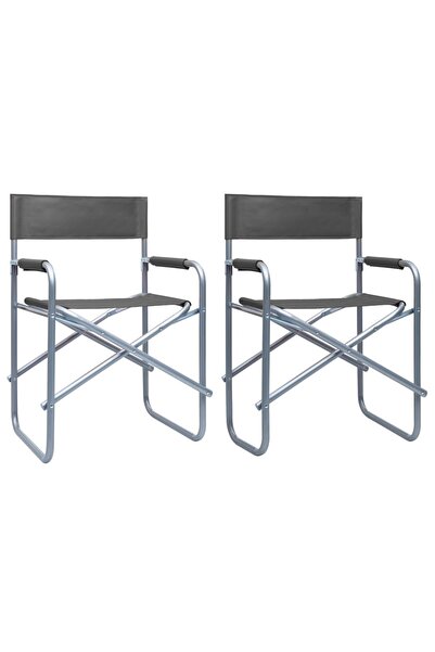 Concept Καρέκλες σκηνοθέτη, 2 τεμ., γκρι, ατσάλι