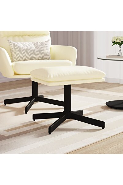 Concept Taburet, crem, 60x60x39 cm, material textil