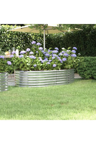 Concept Γλάστρα, ασημί, 152x80x36 cm, ατσάλι με ηλεκτροστατική βαφή πούδρας