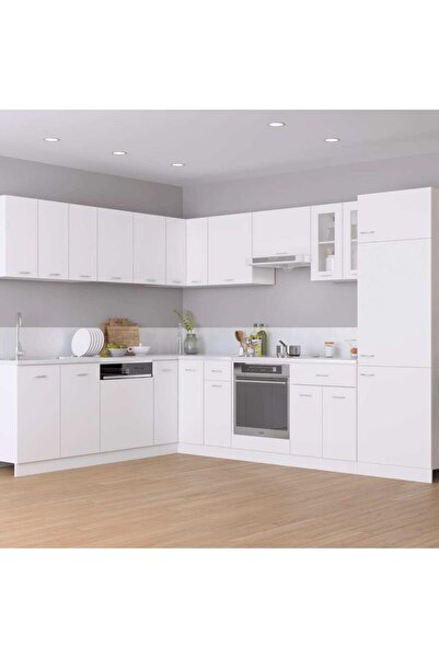 Concept Set dulapuri de bucătărie, 14 piese, alb, PAL