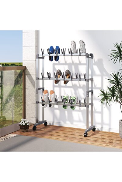 Concept Pantofar cu roți, argintiu, 66x27x100 cm