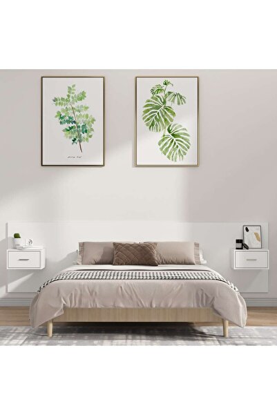 Concept Κεφαλάρι με ντουλάπια, γυαλιστερό λευκό, επεξεργασμένο ξύλο