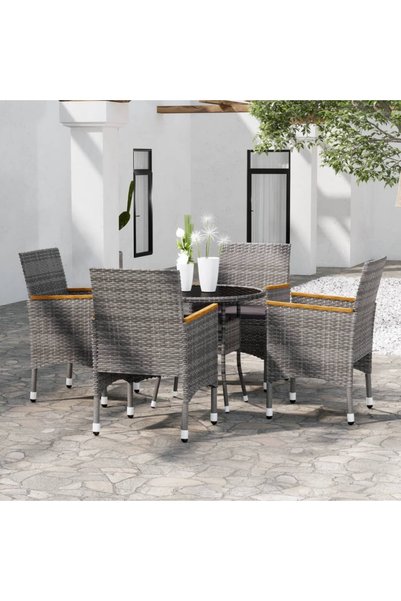 Concept Garden furniture set, 5 pieces, grey, polyrattan