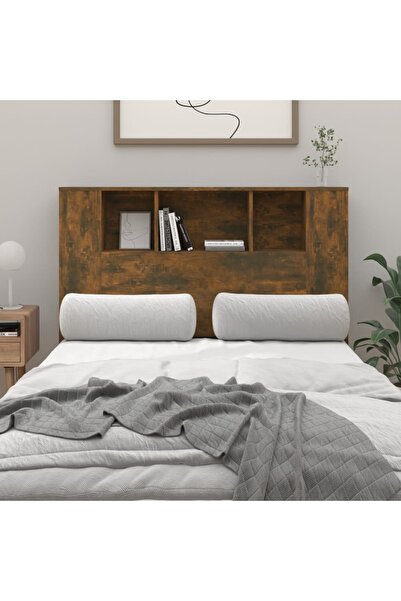 Concept Κεφαλάρι με ντουλάπα, καπνιστή δρυς, 120x18.5x104.5 εκ.