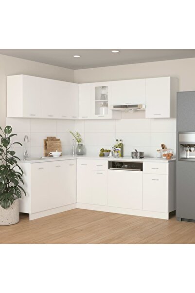 Concept Σετ ντουλαπιών κουζίνας, 11 τεμάχια, λευκό, μοριοσανίδα