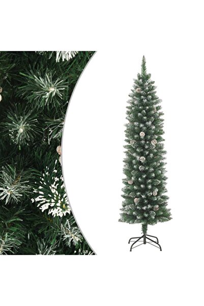 Concept Λεπτό τεχνητό χριστουγεννιάτικο δέντρο με βάση, 210 εκ., PVC
