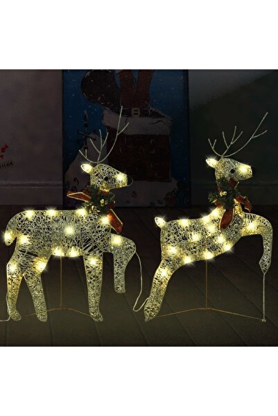 Concept Reni de Crăciun, 2 buc., auriu, 40 LED-uri