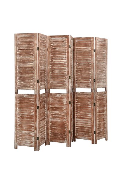 Concept Paravan cameră cu 6 panouri,maro,210x165cm,lemn masiv Paulownia