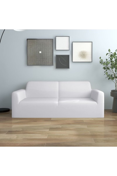 Concept Husă elastică pentru canapea cu 2 locuri poliester jersey alb
