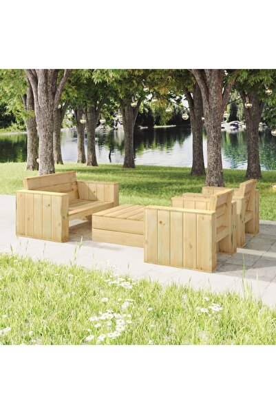 Concept Σετ επίπλων κήπου, 4 τεμάχια, από επεξεργασμένο ξύλο πεύκου