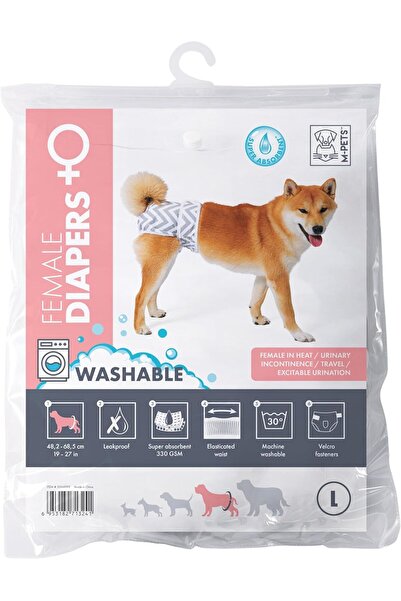 M-PETS DİŞİ KÖPEKLER İÇİN YIKANABİLİR KÜLOT (L)