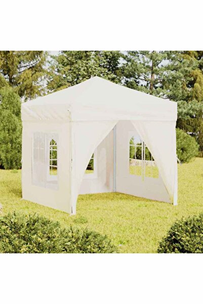 Concept Cort pliabil pentru petrecere, pereți laterali, crem, 2x2 m