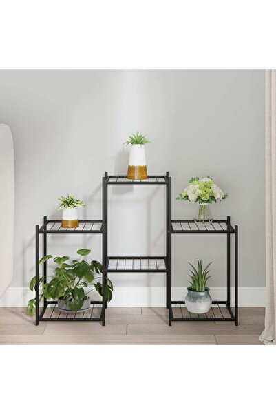 Concept Suport pentru flori, 83x25x60 cm, negru, fier
