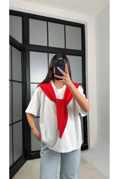 Miss Beyoğlu Γυναικείο μπλουζάκι με λεπτομέρεια σάλιου