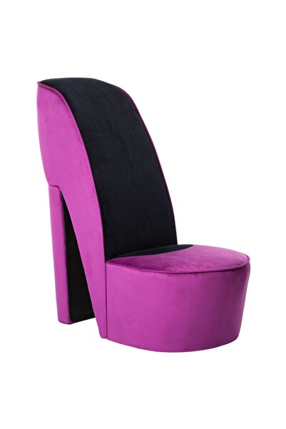 Concept Scaun în formă de pantof cu toc, mov, catifea