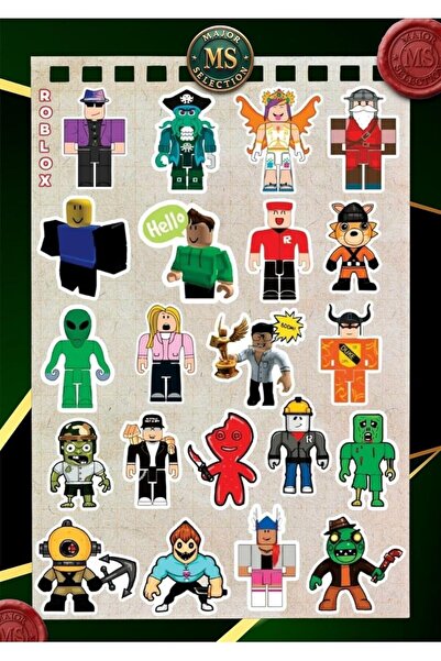 MS Major Selection Roblox Sticker Etiket 21'Li Paket Laptop Telefon Tablet Bu...