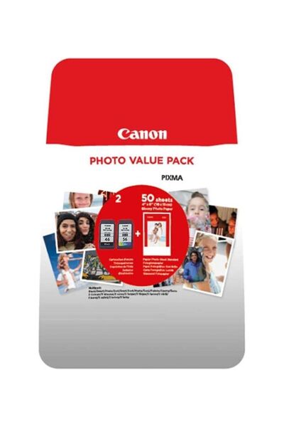 Canon PG-46/CL-56 Orijinal PHOTO VALUE PACK 9059B003, 300 Sayfa Baskı, Kırmızı