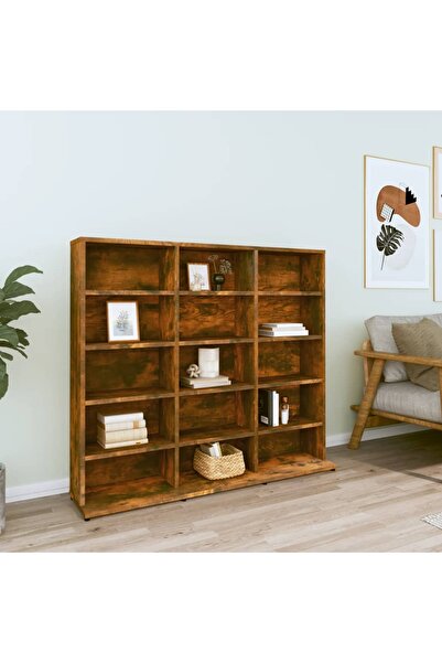 Concept Dulap CD-uri, stejar fumuriu, 102x23x89,5 cm, lemn prelucrat