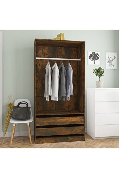 Concept Ντουλάπα, καπνιστή δρυς, 100x50x200 εκ., επεξεργασμένο ξύλο