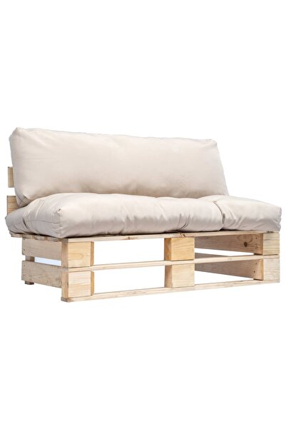 Concept Καναπές κήπου από παλέτες με μαξιλάρια άμμου, ξύλο πεύκου