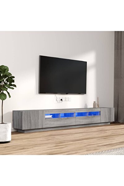 Concept Σετ ντουλαπιών τηλεόρασης LED, 3 τεμάχια, γκρι Sonoma, ξύλο μηχανικής...