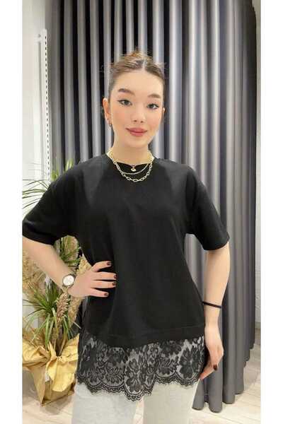 IŞILDA FASHION Δαντελένια λεπτομέρεια στη φούστα και στο μπλουζάκι