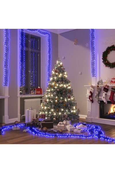 Concept Instalație tip cluster cu 3000 LED-uri, albastru, 60 m, PVC