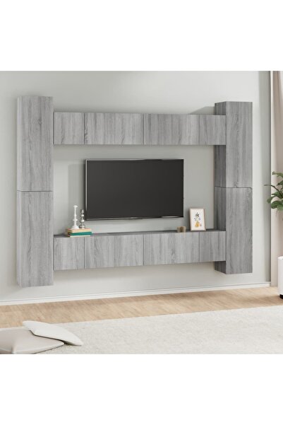 Concept Set dulapuri TV, 10 piese, gri sonoma, lemn compozit
