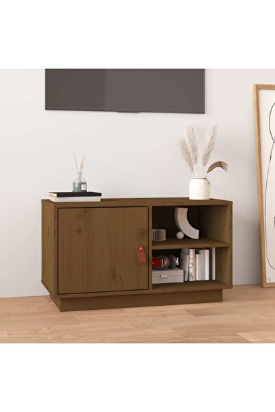 Concept Comodă TV, maro miere, 70x34x40 cm, lemn masiv de pin