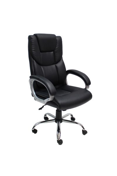 Concept Mobili Scaun directorial MEZZO, piele ecologica, Negru