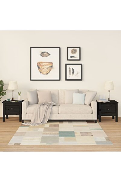 Concept Βοηθητικά τραπεζάκια, 2 τεμ., μαύρα, 40x40x39 cm, μασίφ ξύλο πεύκου