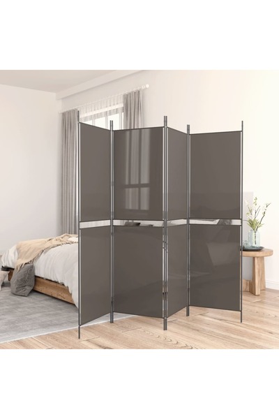 Concept Paravan de cameră cu 4 panouri, antracit, 200x200 cm, textil