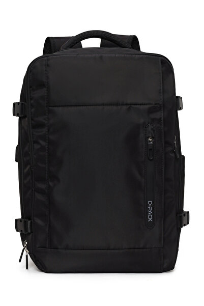 Derimod D-Pack Men's Black Fabric Backpack 25Wbd30086F