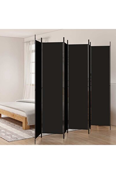 Concept Paravan de cameră cu 6 panouri, negru, 300x220 cm, textil