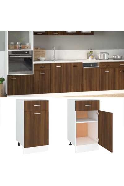 Concept Dulap inferior cu sertar stejar maro 40x46x81,5cm lemn compozit