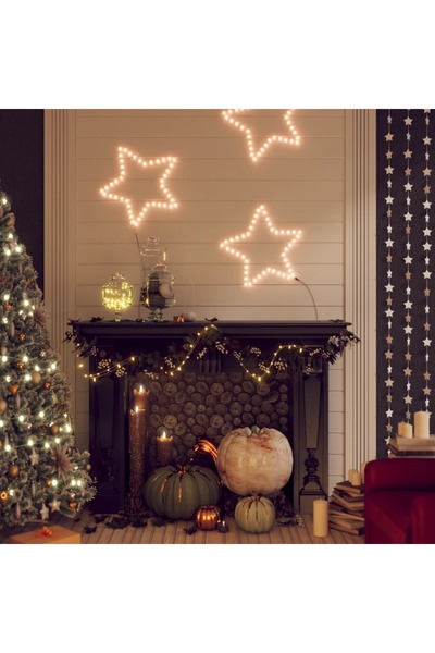 Concept Figurină stea de Crăciun 48 LED-uri, 2 buc., alb cald, 56 cm