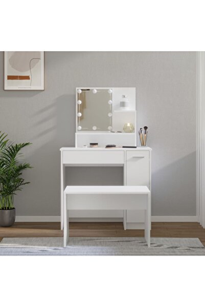 Concept Σετ μπουντουάρ LED, λευκό, επεξεργασμένο ξύλο