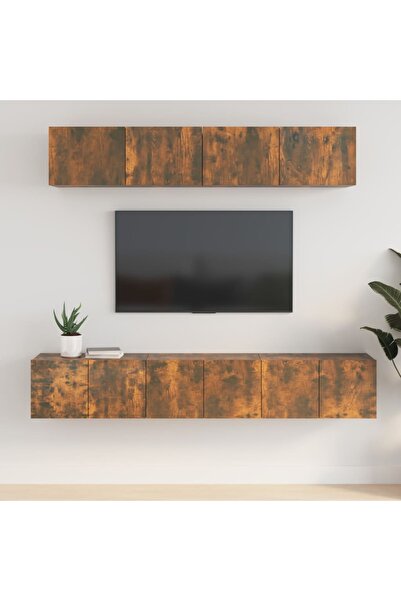 Concept Σετ ντουλαπιών τηλεόρασης, 5 τεμάχια, καπνιστή δρυς, επεξεργασμένο ξύλο