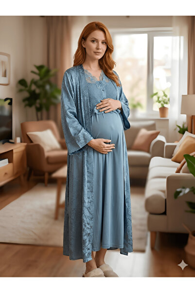 Lohussa Noul sezon jacard Set de cămăși de noapte pentru maternitate, cu desi...