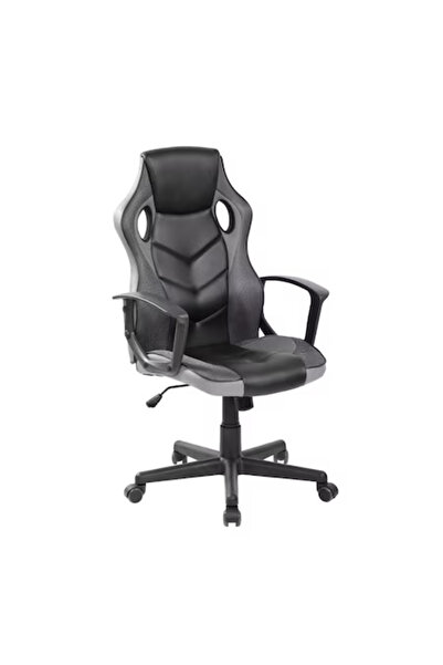 Concept Mobili Scaun directorial NFS, piele ecologica + Mesh, negru/gri